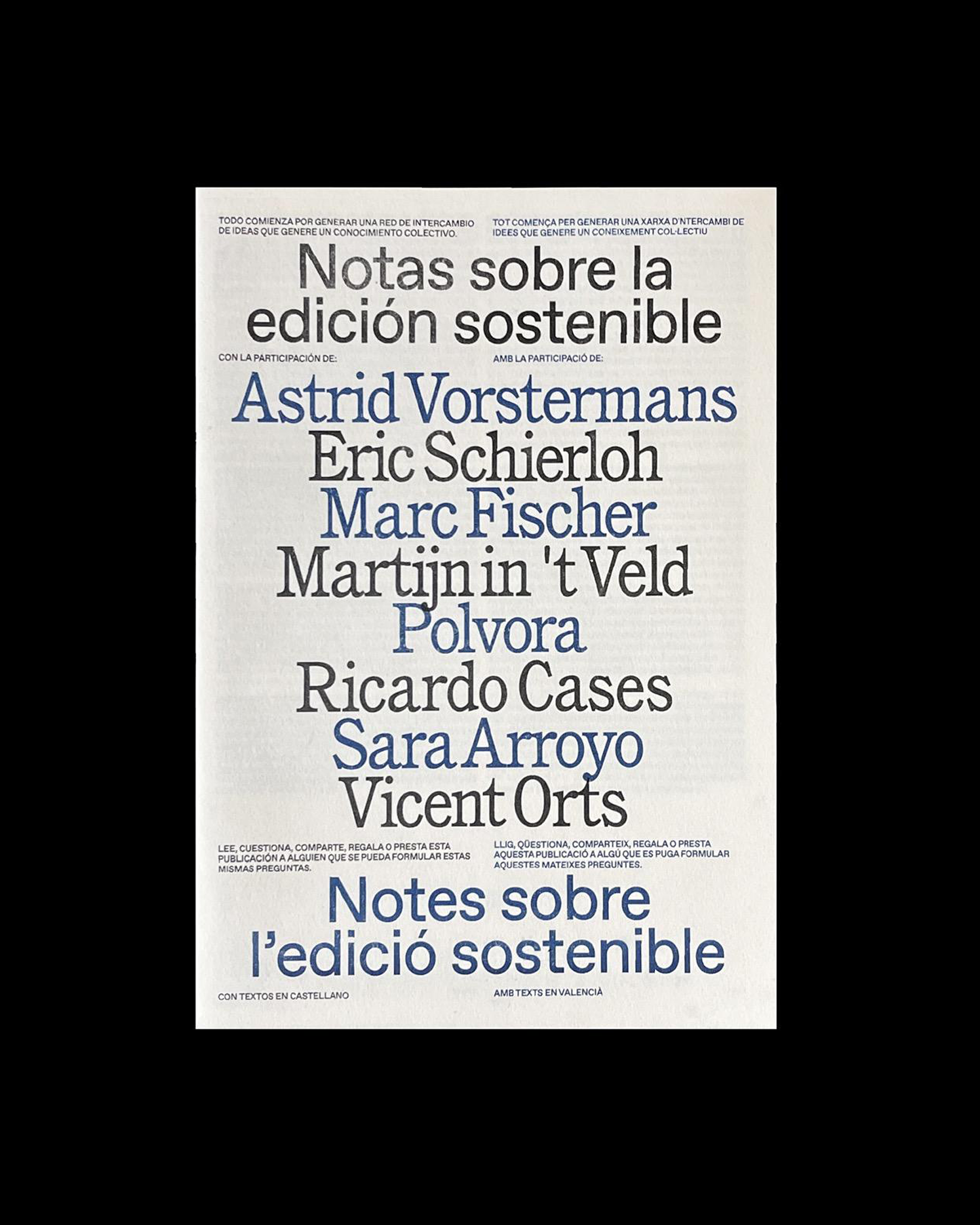 Notas sobre la edición sostenible de Recreo Art Books